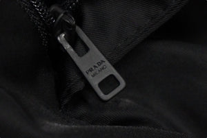 PRADA プラダ ラバーパッチ ナイロントラックパンツ 18SS ブラック サイズ50 ウエスト調整可 UP0008 良品 中古 60444 