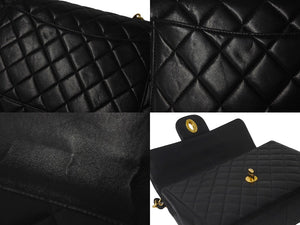 CHANEL シャネル チェーンショルダーバッグ デカマトラッセ 30 4番台 ラムスキン ブラック ゴールド金具 美品 中古 60480