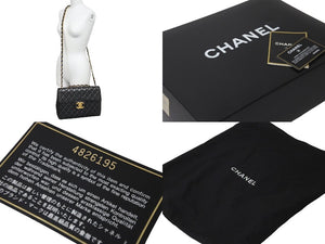 CHANEL シャネル チェーンショルダーバッグ デカマトラッセ 30 4番台 ラムスキン ブラック ゴールド金具 美品 中古 60480