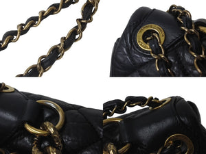 極美品 CHANEL シャネル チェーンショルダーバッグ マトラッセ 18番台 パリボンベイ ヴィンテージレザー ブラック 中古 60482
