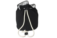 Load image into Gallery viewer, CHANEL シャネル リュック デイパック キャンバス SOLEIL CHANEL ロゴ 巾着 ノベルティ ブラック ホワイト 良品 中古 60485
