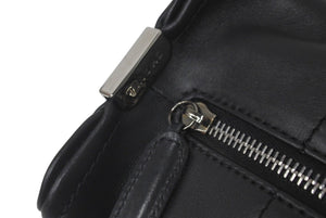 CHANEL シャネル ハンドバッグ チョコバー ココマーク 7番台 ラムスキン ブラック シルバー金具 美品 中古 60515