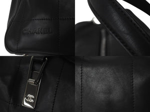 CHANEL シャネル ハンドバッグ チョコバー ココマーク 7番台 ラムスキン ブラック シルバー金具 美品 中古 60515
