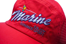 Load image into Gallery viewer, marine ENJOY SUMMER SPORT メッシュ キャップ レッド 帽子 刺繍 赤 小物 ナイロン サイズ54 美品 中古 60523
