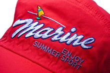 Load image into Gallery viewer, marine ENJOY SUMMER SPORT メッシュ キャップ レッド 帽子 刺繍 赤 小物 ナイロン サイズ56 美品 中古 60525