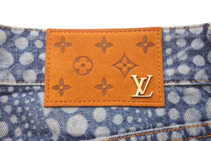 新品同様品 LOUIS VUITTON ルイヴィトン デニムパンツ 草間彌生 インフィニティドット 1AB6OE ブルー サイズ29 中古 60531