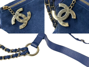 極美品 CHANEL Pharrell Williams シャネル ファレルウィリアムズ CCウエストバッグ カプセルコレクション 26番台 ブルー 中古 60538