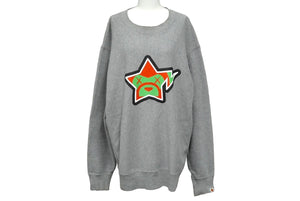 A BATHING APE × KAWS BABY MILO アベイシングエイプ カウズ ベビーマイロ スウェット トレーナー グレー サイズL 良品 中古 60542