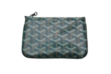 Load image into Gallery viewer, 極美品 GOYARD ゴヤール ポーチ セナ ミニ SENAT2MINTY09CL09P ヘリンボーン柄 グリーン ホワイト 中古 60547