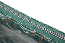 Load image into Gallery viewer, 極美品 GOYARD ゴヤール ポーチ セナ ミニ SENAT2MINTY09CL09P ヘリンボーン柄 グリーン ホワイト 中古 60547