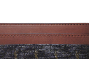 極美品 SAINT LAURENT サンローラン カードケース ロゴ 総柄 64714​​8 カーフ ブラウン 中古 60549 
