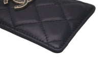 Load image into Gallery viewer, 極美品 CHANEL シャネル カードケース マトラッセ チェーンストラップ ラムスキン A01745 ブラック ゴールド金具 中古 4b007999