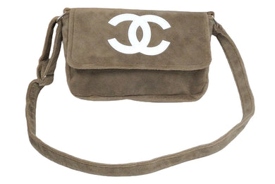 CHANEL シャネル ショルダーバッグ ココマーク パイル ベージュ シルバー金具 ノベルティー 美品 中古 60563