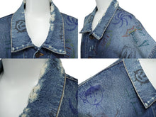 Load image into Gallery viewer, 極美品 BALENCIAGA バレンシアガ 22SS グラフィティ ダメージ加工 ジャケット インディゴ ブルー 694503 サイズ2 中古 60567