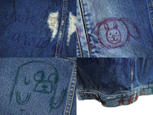 Load image into Gallery viewer, 極美品 BALENCIAGA バレンシアガ 22SS グラフィティ ダメージ加工 ジャケット インディゴ ブルー 694503 サイズ2 中古 60567