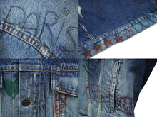 Load image into Gallery viewer, 極美品 BALENCIAGA バレンシアガ 22SS グラフィティ ダメージ加工 ジャケット インディゴ ブルー 694503 サイズ2 中古 60567