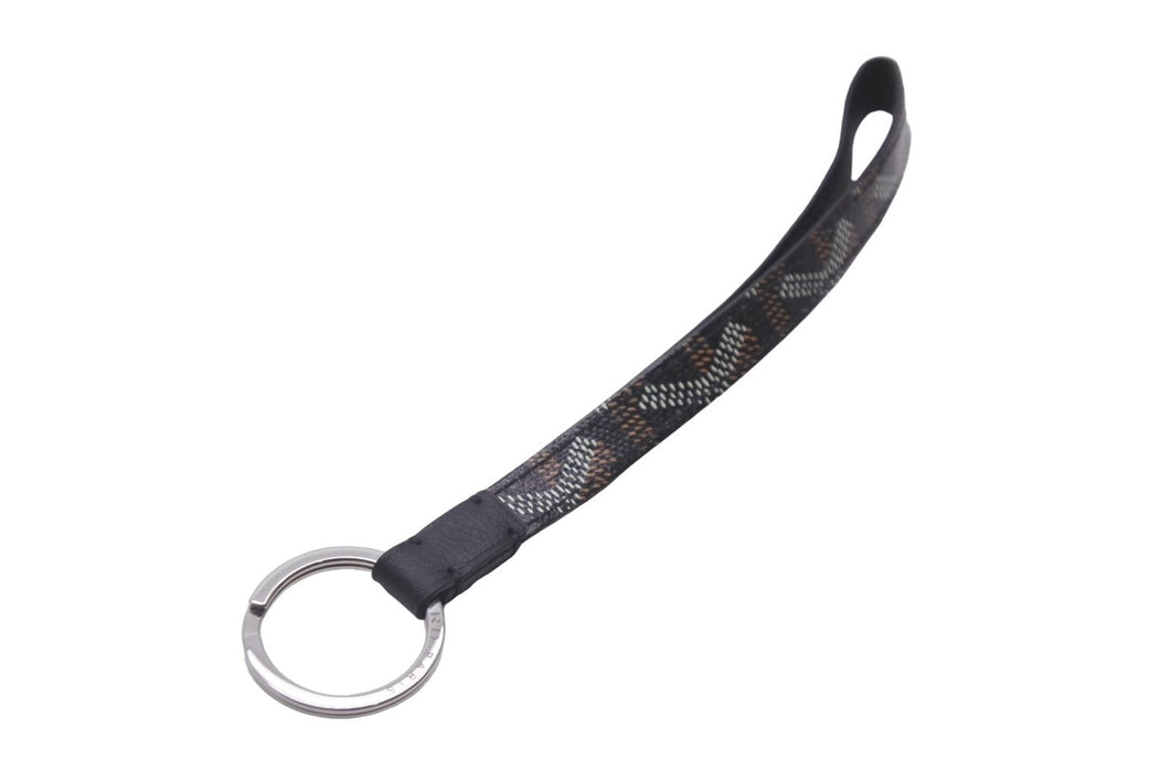 極美品 GOYARD ゴヤール セサミ キーチェン ヘリンボーン柄 ブラック ブラウン SESAMEPMLTY01CL01P 中古 60576