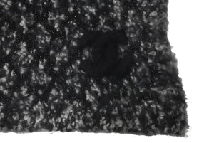 CHANEL シャネル モコモコマフラー ココマーク カシミヤ ラメ入り ブラック ホワイト シルバー 美品 中古 60579