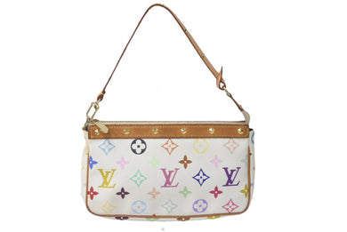 LOUIS VUITTON ルイヴィトン 村上隆 ホワイト ポシェットアクセソワール マルチカラー M92649 中古 60584