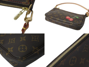 新品未使用 LOUIS VUITTON ルイヴィトン ポシェット アクセソワール ブラウン モノグラム チェリー 村上隆 M95008 中古 60592