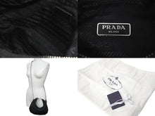 画像をギャラリービューアに読み込む, PRADA プラダ チェーンショルダーバッグ ハーフムーンリ版 サフィアーノ ナイロン テスート 黒 美品 中古 60594 