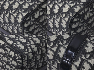 Christian Dior クリスチャンディオール ボストンバッグ35 オブリーク柄 キャンバス レザー ブラック ベージュ 美品 中古 60595