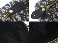 画像をギャラリービューアに読み込む, Christian Dior クリスチャンディオール ボストンバッグ35 オブリーク柄 キャンバス レザー ブラック ベージュ 美品 中古 60595