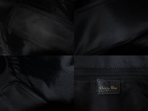 Christian Dior クリスチャンディオール ボストンバッグ35 オブリーク柄 キャンバス レザー ブラック ベージュ 美品 中古 60595