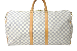 LOUIS VUITTON ルイヴィトン ボストンバッグ N41429 キーポルバンドリエール55 ベージュ ダミエアズール 美品 中古 60608