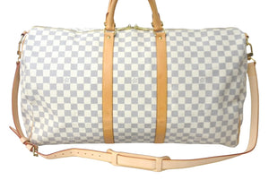 LOUIS VUITTON ルイヴィトン ボストンバッグ N41429 キーポルバンドリエール55 ベージュ ダミエアズール 美品 中古 60608