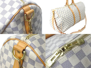 LOUIS VUITTON ルイヴィトン ボストンバッグ N41429 キーポルバンドリエール55 ベージュ ダミエアズール 美品 中古 60608