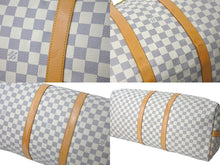画像をギャラリービューアに読み込む, LOUIS VUITTON ルイヴィトン ボストンバッグ N41429 キーポルバンドリエール55 ベージュ ダミエアズール 美品 中古 60608