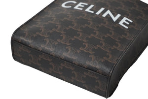 極美品 CELINE セリーヌ 2WAYショルダーバッグ ミニバーティカルカバ トリオンフ 194372BZK.04LU ブラウン ゴールド金具 中古 60612