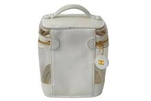 Load image into Gallery viewer, CHANEL シャネル ハンドバッグ ココマーク バニティ 3番台 レザー ビニール ホワイト クリア ゴールド金具 良品 中古 60614