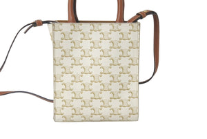 CELINE セリーヌ 2WAYショルダーバッグ ミニバーティカルカバ トリオンフ 194372BZK.04LU ホワイト ゴールド金具 良品 中古 60615