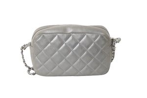 CHANEL シャネル チェーンショルダーバッグ マトラッセ ラムスキン ダイヤモンドCC 19番台 2014年 グレー 美品 中古 60636
