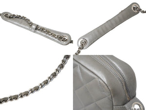CHANEL シャネル チェーンショルダーバッグ マトラッセ ラムスキン ダイヤモンドCC 19番台 2014年 グレー 美品 中古 60636