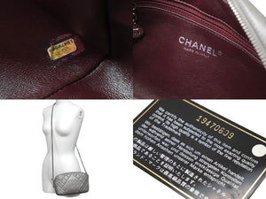 CHANEL シャネル チェーンショルダーバッグ マトラッセ ラムスキン ダイヤモンドCC 19番台 2014年 グレー 美品 中古 60636