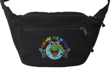 Load image into Gallery viewer, BALENCIAGA バレンシアガ ウエストバッグ ボディバッグ YOU ARE THE WORLD ブラック ナイロン 482389 美品 中古 60637