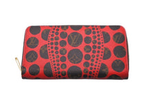 Load image into Gallery viewer, LOUIS VUITTON ルイヴィトン 長財布 ジッピーウォレット 草間彌生 ヤヨイ クサマ モノグラムパンプキン ドット レッド ブラウン M60450 美品 中古 60640