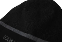 Load image into Gallery viewer, 極美品 LOUIS VUITTON ルイヴィトン ニット帽 ビーニー マイモノグラムエクリプス M73469 ブラック グレー ウール 中古 60649