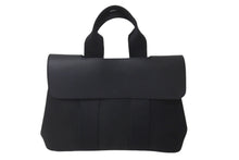 Load image into Gallery viewer, HERMES エルメス ハンドバッグ ヴァルパライソ ブラック レザー トワルシェブロン シルバー金具 美品 中古 60658