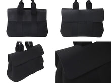 Load image into Gallery viewer, HERMES エルメス ハンドバッグ ヴァルパライソ ブラック レザー トワルシェブロン シルバー金具 美品 中古 60658