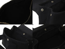 Load image into Gallery viewer, HERMES エルメス ハンドバッグ ヴァルパライソ ブラック レザー トワルシェブロン シルバー金具 美品 中古 60658