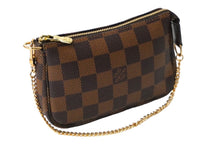 画像をギャラリービューアに読み込む, 極備品 LOUIS VUITTON ルイヴィトン ポーチ ミニ ポシェット アクセソワール ダミエキャンバス N58009 ゴールド金具 中古 60661