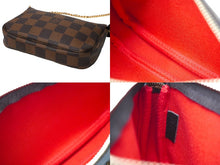 画像をギャラリービューアに読み込む, 極備品 LOUIS VUITTON ルイヴィトン ポーチ ミニ ポシェット アクセソワール ダミエキャンバス N58009 ゴールド金具 中古 60661