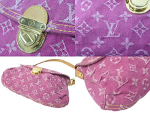 画像をギャラリービューアに読み込む, LOUIS VUITTON ルイヴィトン ハンドバッグ M95216 ミニプリーティ ピンク デニムモノグラム 美品 中古 60663