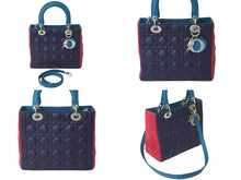Load image into Gallery viewer, Christian Dior クリスチャンディオール ハンドバッグ 2WAY レディディオール トリコロール ラムスキン M0550PTRI 美品 中古 60666