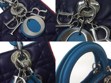 Load image into Gallery viewer, Christian Dior クリスチャンディオール ハンドバッグ 2WAY レディディオール トリコロール ラムスキン M0550PTRI 美品 中古 60666