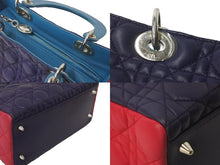 Load image into Gallery viewer, Christian Dior クリスチャンディオール ハンドバッグ 2WAY レディディオール トリコロール ラムスキン M0550PTRI 美品 中古 60666